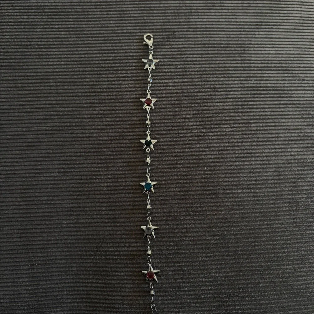 Sterling Star Charm Bracelet with Blue Accents - Picture 2 of 3